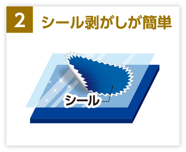 2.シール剥がしが簡単